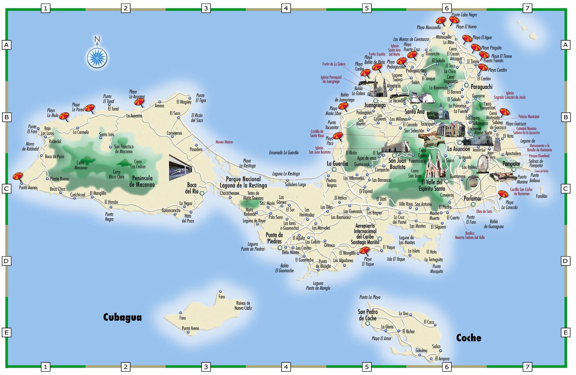 Mapa Isla Margarita Mapa Nueva Esparta